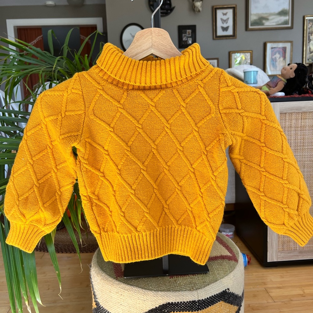 Janie and Jack Cozy Mustard Yellow Knit Sweater